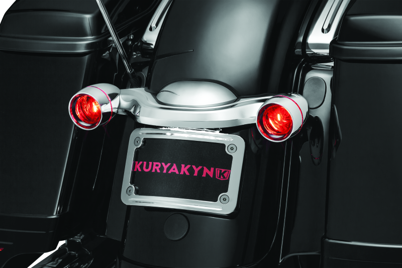 Kuryakyn Curved License Plate Mount Chrome