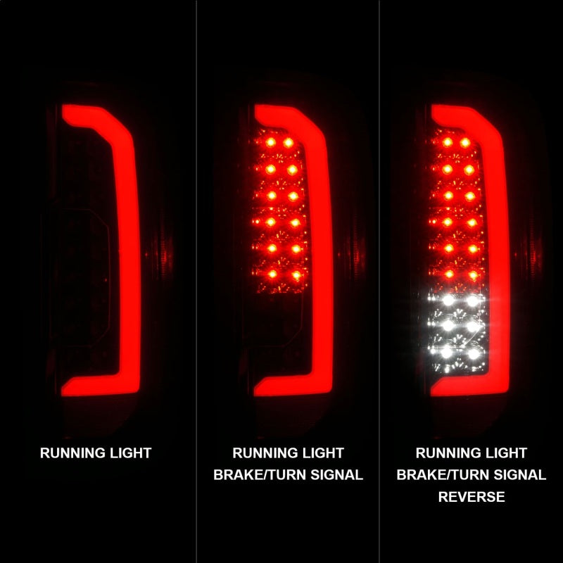 ANZO 15-21 Chevrolet Colorado Full LED Tail Lights w/ Red Lightbar Black Housing Smoke Lens