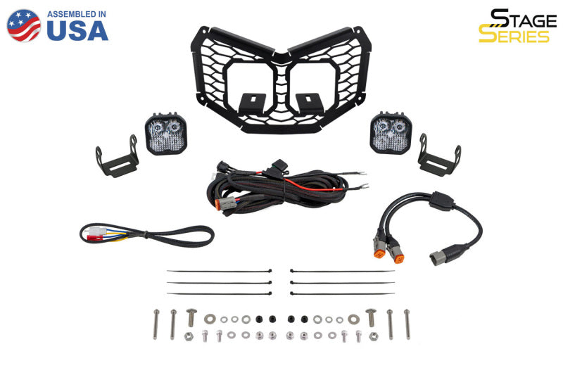 Diode Dynamics 17-24 Can-Am Maverick X3 Stage Series LED Grille Kit - Sport White Fog