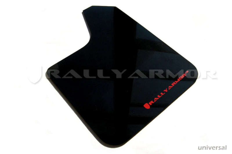 Rally Armor Universal UR Black Mud Flap w/ Metallic Black Logo - Pair