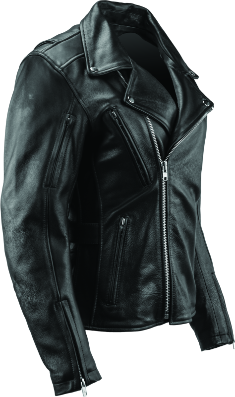 River Road Ironclad Classic Leather Jacket Black Womens - Small