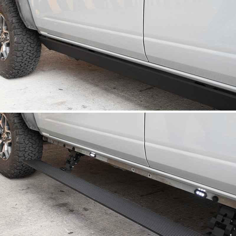 Go Rhino 19-23 Ram 1500 Quad Cab 4dr E-BOARD E1 Electric Running Board Kit (No Drill) - Tex. Blk