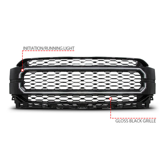 Anzo 21-23 Ford F150 Black Housing Full LED Light Tube Front Grille