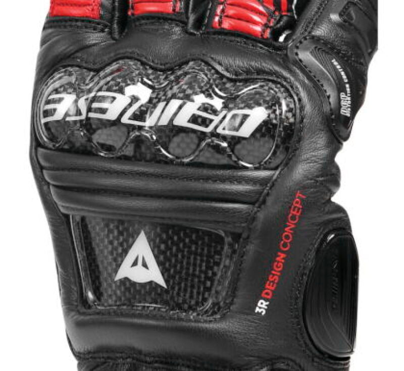 Dainese Druid 4 Leather Gloves Black/Lava-Red/White - XS