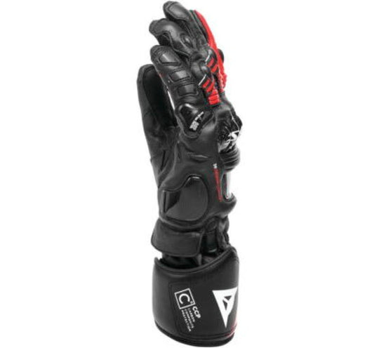 Dainese Druid 4 Leather Gloves Black/Lava-Red/White - XS