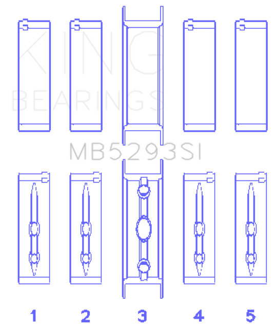 King GM 294/325/345/364CI 4.8/5.3/5.7/6.0L L20/LS1/LS2/LS4/LS6 (Size 040) Main Bearing Set