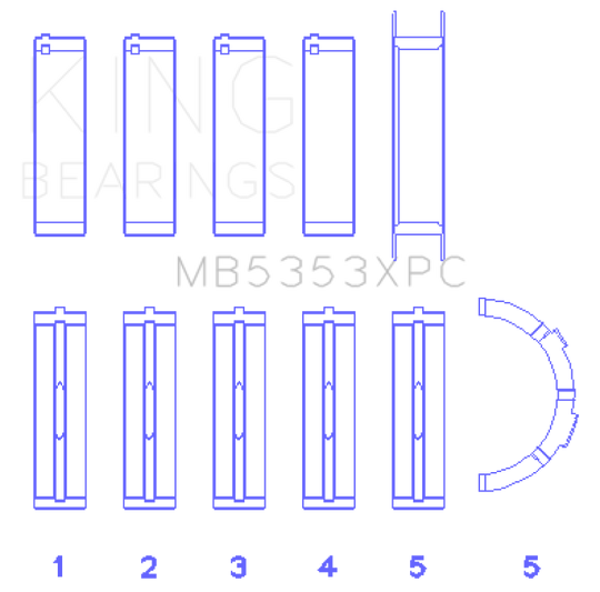 King Engine Bearings Ford 281 4.6L Sohc 16V (Size +.026mm) Main Bearing Set