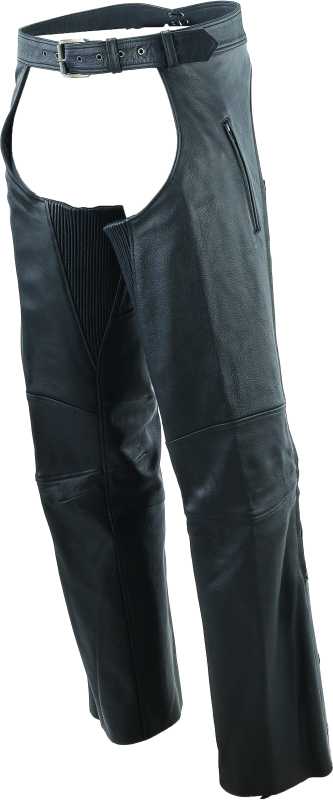 River Road Longhaul Leather Chaps Black - Large