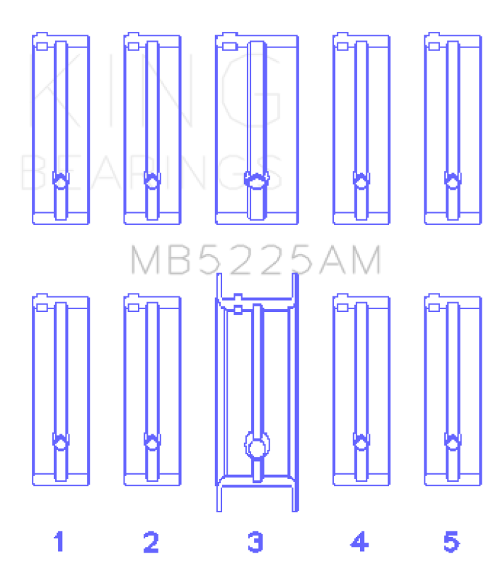 King Engine Bearings Mazda 626 F8 (Size +0.25mm) Main Bearing Set