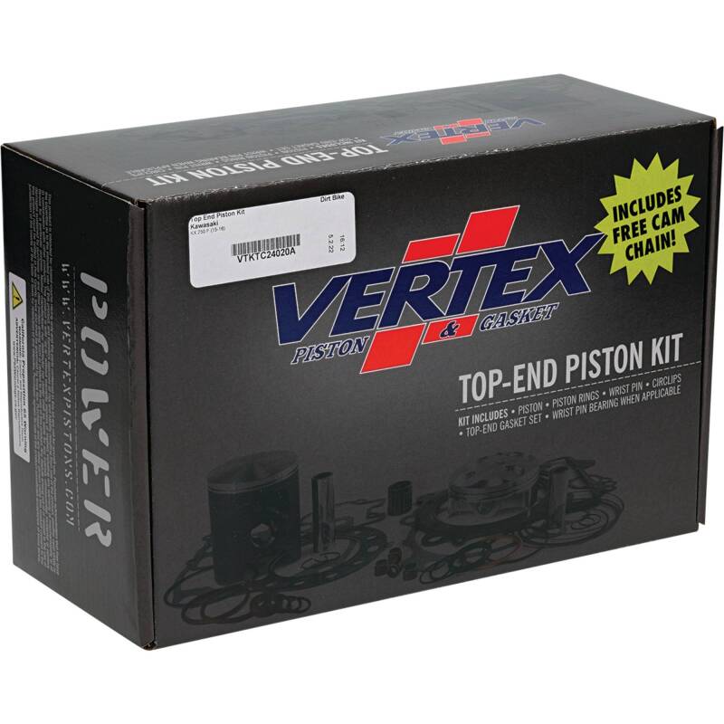 Vertex Piston 15-16 Kawasaki KX 250 F 250cc Forged Replica Top-End Piston Kit 13.8:1 Comp.