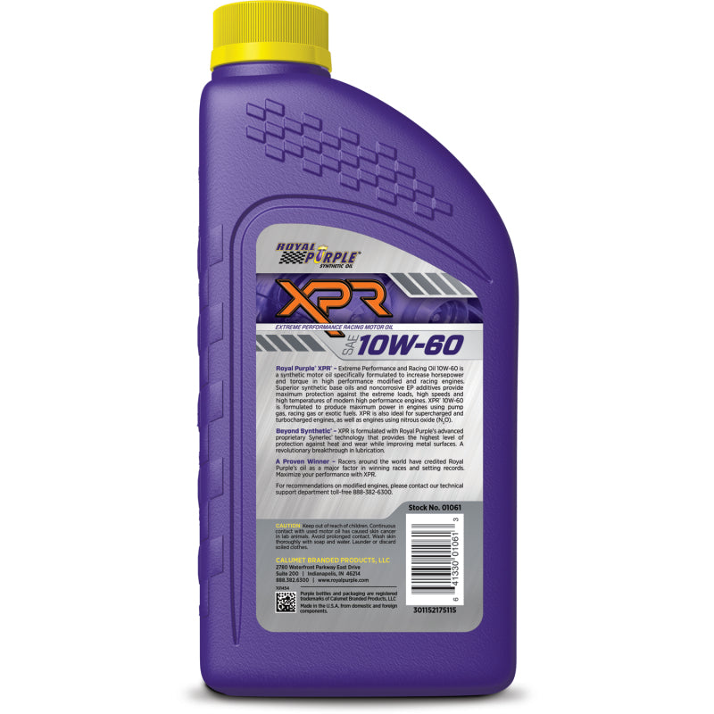 Royal Purple XPR Synthetic Extreme Performance 10W-60 Racing Oil - 1 Quart