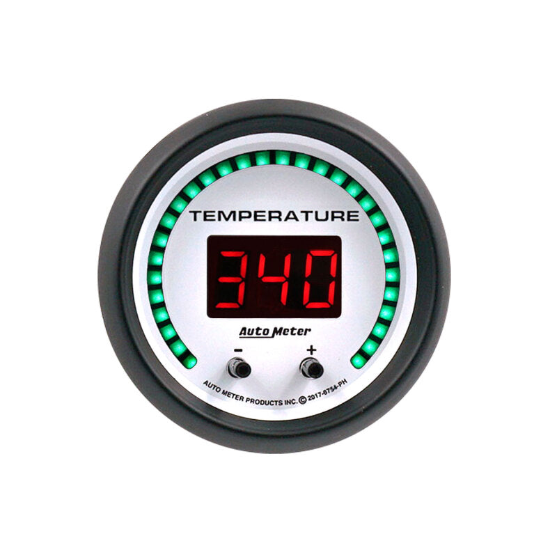 Autometer 52.4mm White Switchable 60-340 Degrees F / 40-170 Degrees C Phantom Elite Digital Gauge