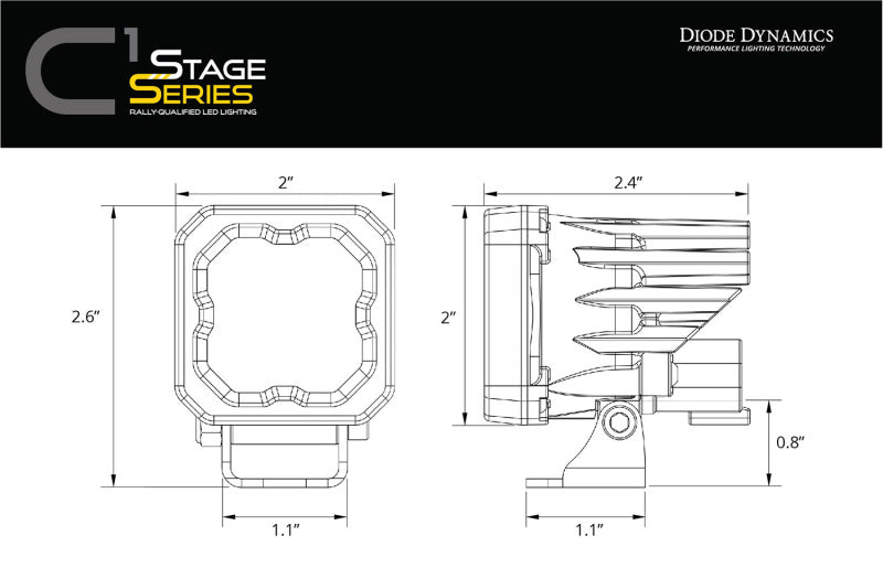 Diode Dynamics 2023+ Chevrolet Colorado SSC1 LED Fog Light Kit