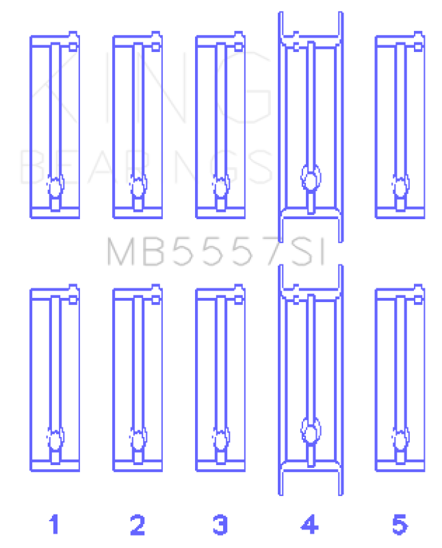 King Engine Bearings ChevrolET 121Ci/Ln2 134Ci (Size +0.25mm) Main Bearing Set