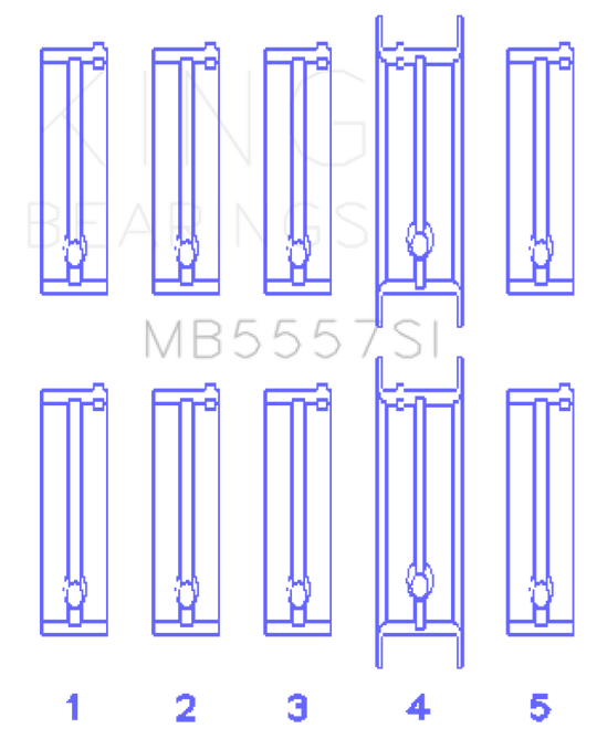 King Engine Bearings ChevrolET 121Ci/Ln2 134Ci (Size +1.0mm) Main Bearing Set