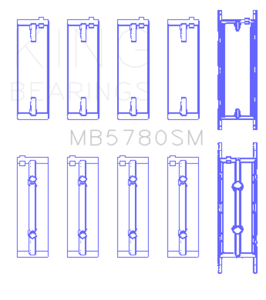 King Engine Bearings BMW N47 D20 A/B/C/D/N47 C20 A (Size +0.25mm) Main Bearing Set