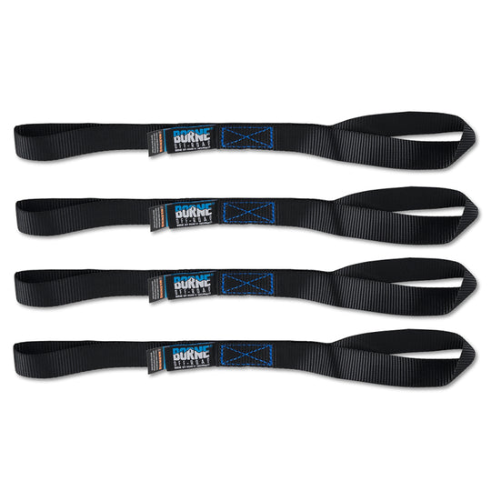 Borne Off-Road Medium-Duty Ratchet Tie-Down Kit (4-Pack) Black