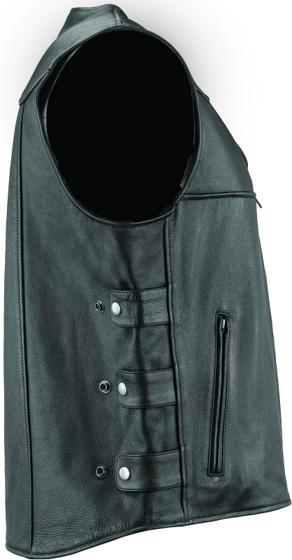 River Road Plains Leather Vest Black - Small