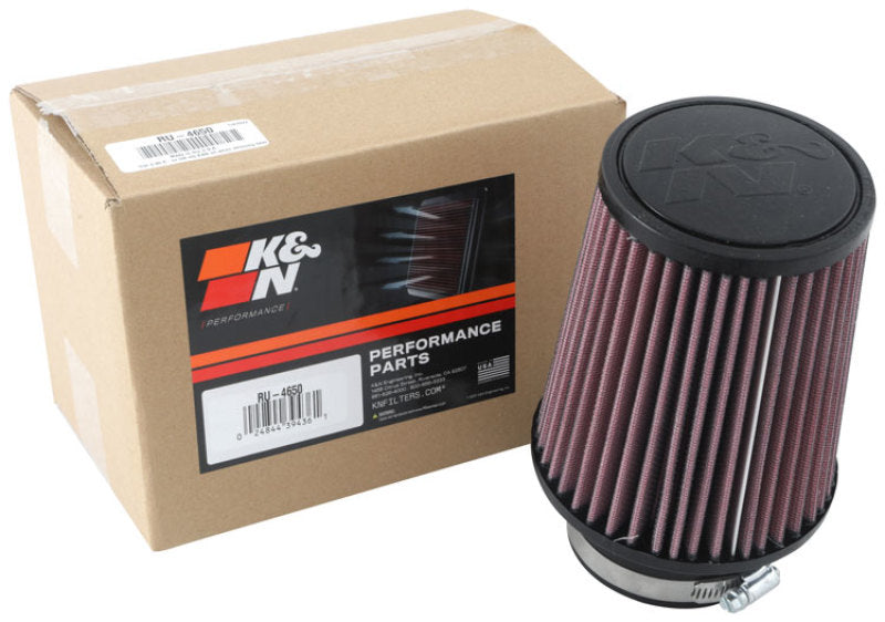 K&amp;N Universal Clamp-On Air Filter 3in FLG 5in B 4in T 6in H