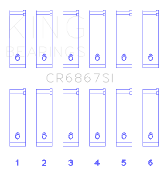 King Engine Bearings Chrysler 215 Cid/241 Cid 24V (Size +0.25mm) Connecting Rod Bearing Set