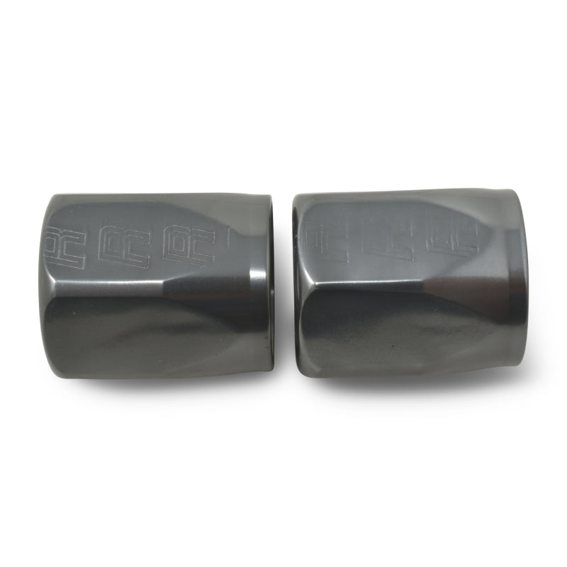 Russell Hose End Socket -10 AN Polished & Gray Anodized (2 Pack)