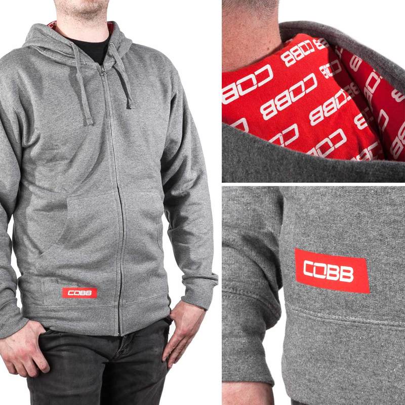 Cobb Grey Zippered Hoodie - Size Large