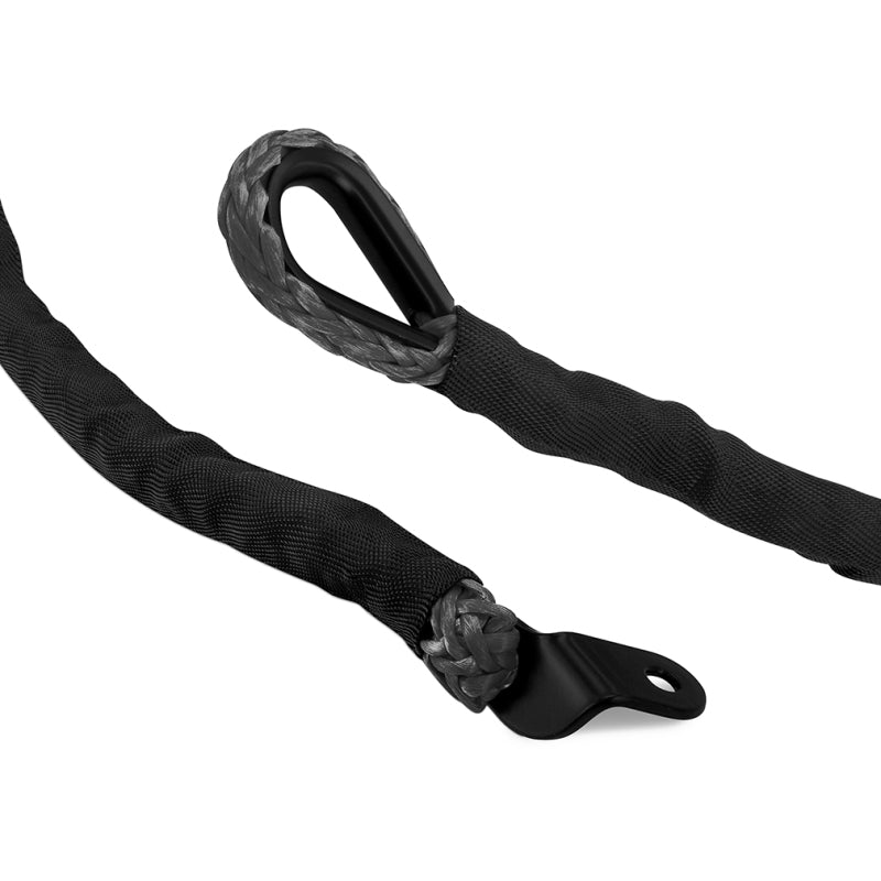 Borne Off-Road Winch Hook - 3/8in Rope - Hand Strap - Black