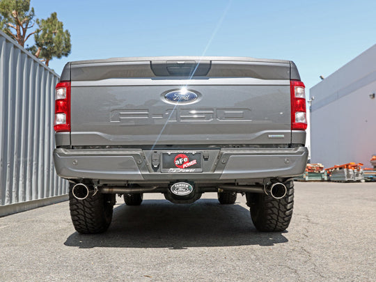 aFe Vulcan 3in 304 SS Cat-Back Exhaust 2021 Ford F-150 V6 2.7L/3.5L (tt)/V8 5.0L w/ Polished Tips