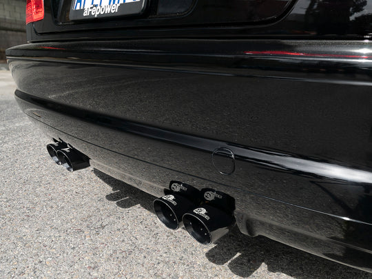 aFe MACH ForceXP 2.5 IN 304 Stainless Steel Cat-Back Exhaust System w/ Black Tips 01-06 BMW M3 (E46)