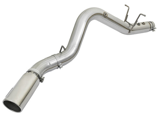 aFe ATLAS 5in DPF-Back Aluminized Steel Exhaust System w/Polished Tips 2017 GM Duramax 6.6L (td) L5P