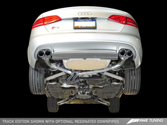 AWE Tuning Audi B8.5 S4 3.0T Track Edition Exhaust - Chrome Silver Tips (102mm)