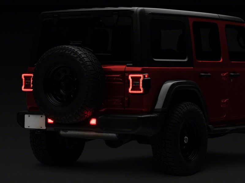 Raxiom 18-23 Jeep Wrangler JL Moab Rubicon Sahara Axial LED Rear Bumper Reflector Lights- Clear