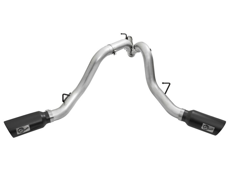 aFe Atlas Exhaust 4in Dual DPF-Back Al Steel w/ Black Tips 16-17 GM Diesel Truck V8-6.6L (td) LML