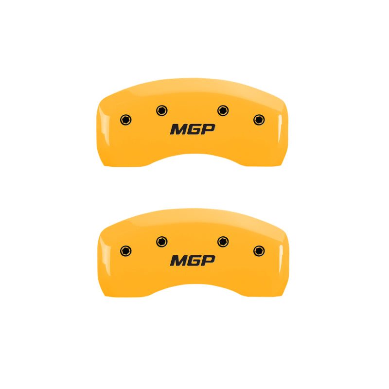 MGP 4 Caliper Covers Engraved Front & Rear MGP Yellow Finish Black Char 2004 Honda Pilot