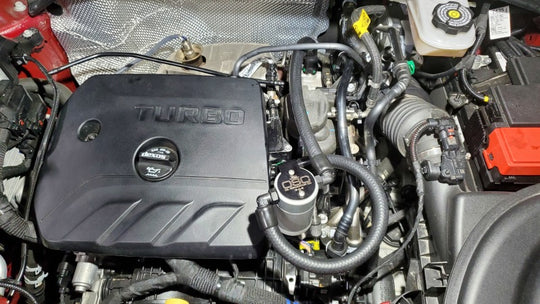 J&L 20-23 Buick Encore GX / Chevrolet Trailblazer Driver Side Oil Separator 3.0 - Clear Anodized