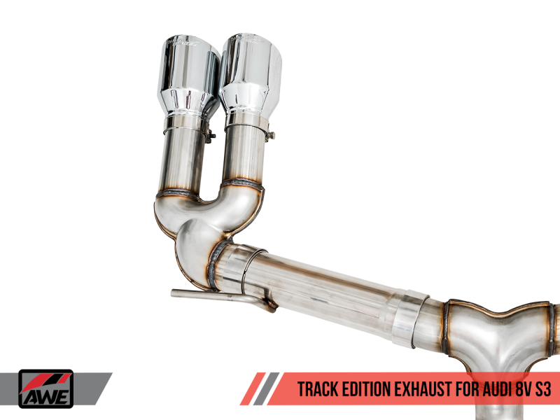 AWE Tuning Audi 8V S3 Track Edition Exhaust w/Chrome Silver Tips 102mm