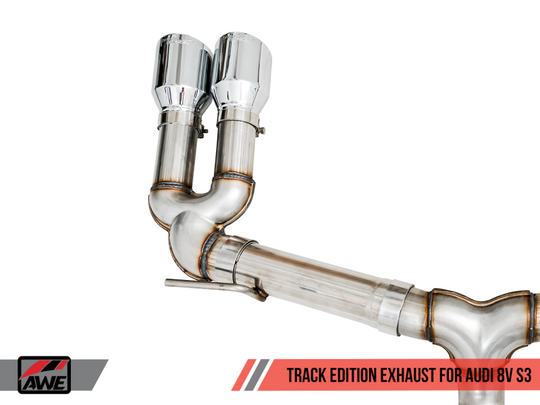 AWE Tuning Audi 8V S3 Track Edition Exhaust w/Chrome Silver Tips 102mm