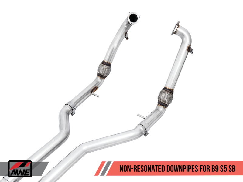 AWE Tuning Audi B9 S5 Sportback Track Edition Exhaust - Non-Resonated (Silver 102mm Tips)