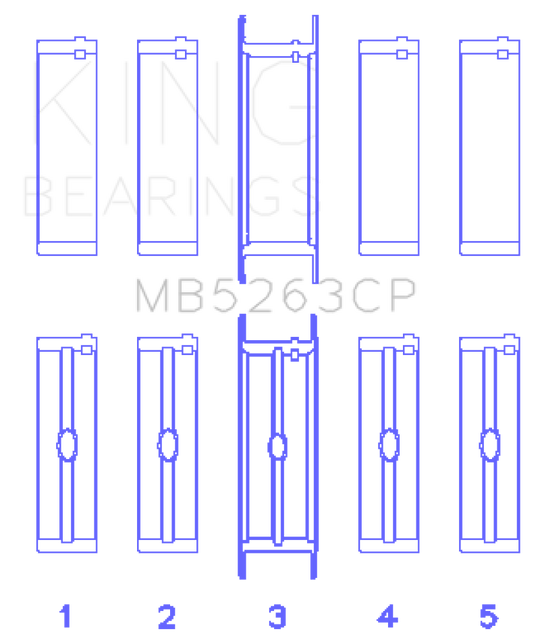 King Ford Eng 445 T/Dies Crankshaft Main Bearing Set (Set of 5)