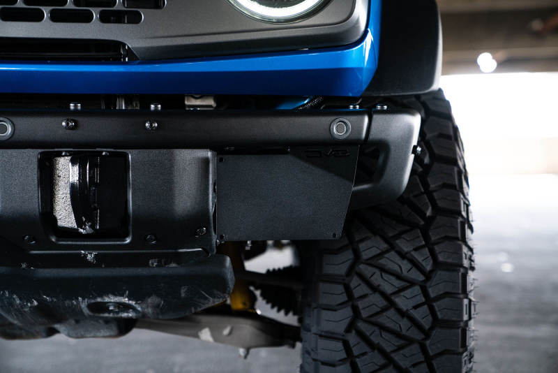 DV8 Offroad 21-22 Ford Bronco Factory Front Bumper License Relocation Bracket - Side