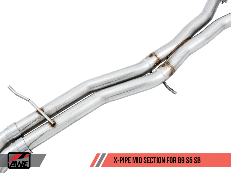 AWE Tuning Audi B9 S5 Sportback Track Edition Exhaust - Non-Resonated (Black 102mm Tips)
