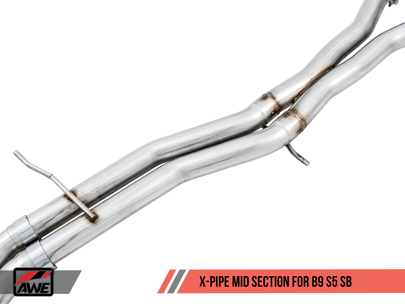 AWE Tuning Audi B9 S5 Sportback Touring Edition Exhaust - Non-Resonated (Silver 102mm Tips)