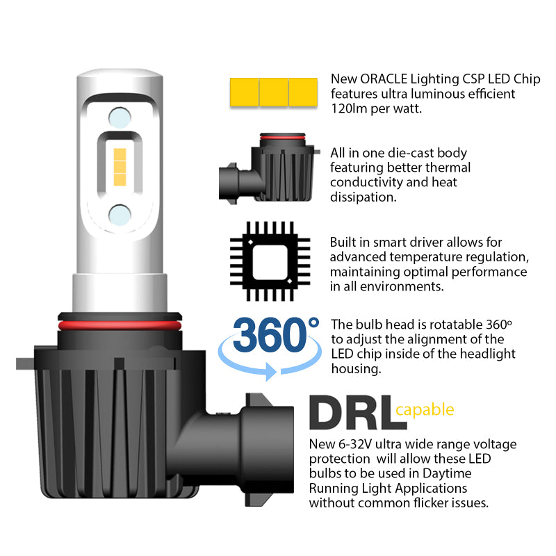Oracle 9007 - VSeries LED Headlight Bulb Conversion Kit - 6000K