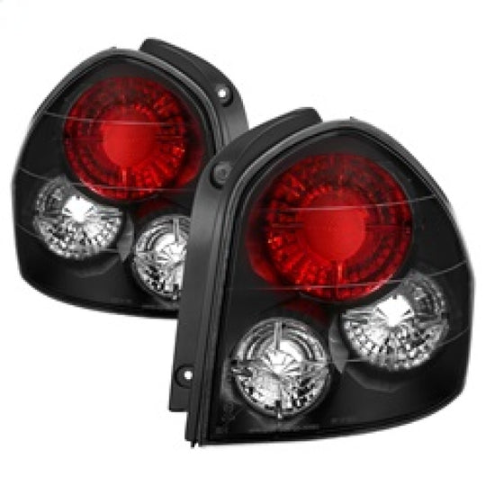 Spyder Hyundai Santa Fe 01-06 (01-04 Model use 3 Bulbs only)Euro Tail Lights Blk ALT-YD-HYSF01-BK