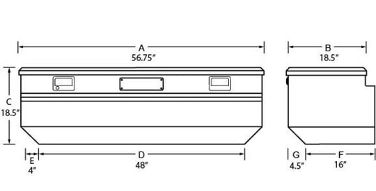 Tradesman Aluminum Flush Mount Truck Tool Box (56in.) - Brite