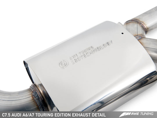 AWE Tuning Audi C7.5 A7 3.0T Touring Edition Exhaust - Quad Outlet Chrome Silver Tips