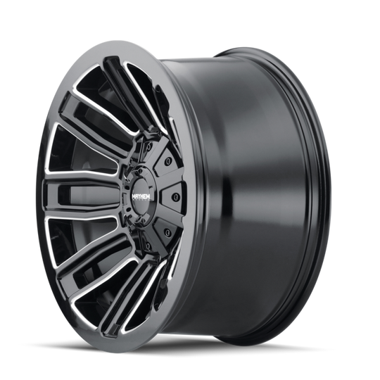 Mayhem 8108 Decoy 20x9 / 8x180 BP / 18mm Offset / 124.1mm Hub Black w/ Milled Spokes Wheel