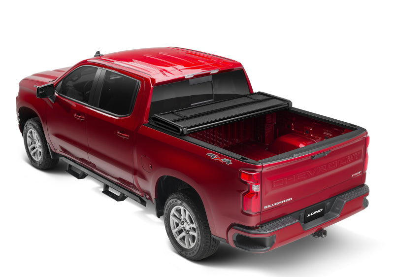 Lund 14-17 Chevy Silverado 1500 Fleetside (8ft. Bed) Hard Fold Tonneau Cover - Black