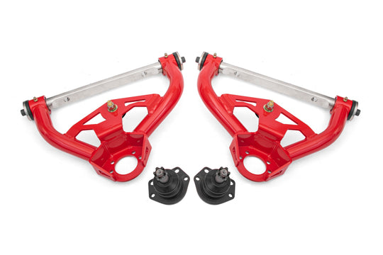 BMR 78-87 GM G-Body Non-Adjustable Upper A-Arms Delrin Std Ball Joint - Red