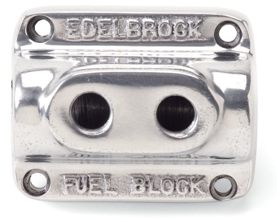 Edelbrock Polished Fuel Block Dual Carb